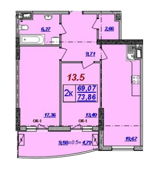 2-кімнатна 73.86 м² в ЖК Мілос від забудовника, Одеса