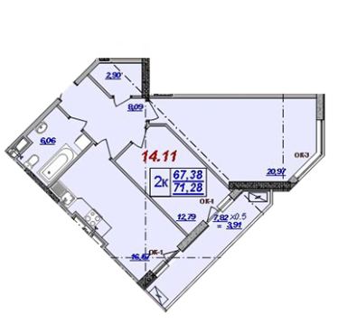 2-кімнатна 71.28 м² в ЖК Мілос від забудовника, Одеса