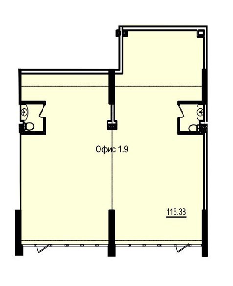 Офіс 115.38 м² в Апарт-комплекс Каліпсо від забудовника, Одеса