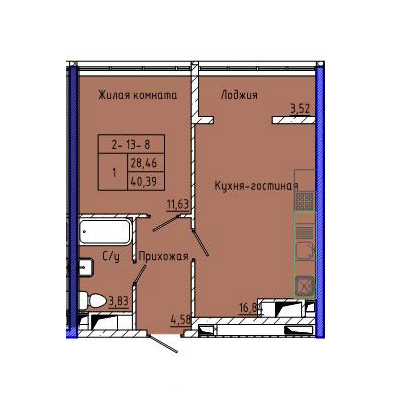 1-кімнатна 40.39 м² в ЖК Сорок п'ята перлина від 27 750 грн/м², Одеса