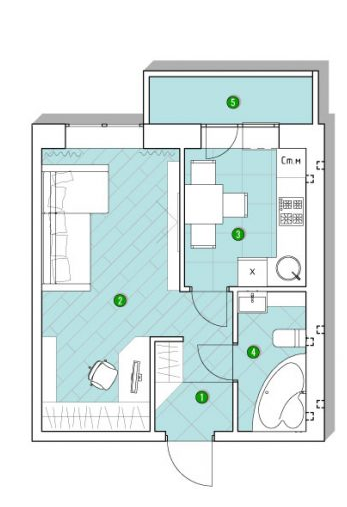 1-кімнатна 31.62 м² в ЖК Центральний від 14 367 грн/м², смт Великодолинське