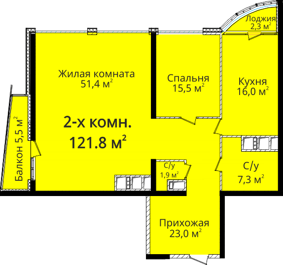 2-кімнатна 121.8 м² в ЖК Новий берег від 31 000 грн/м², Одеса