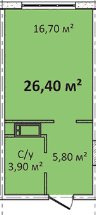 1-кімнатна 26.4 м² в Апарт-комплекс Літературний від 25 350 грн/м², Одеса