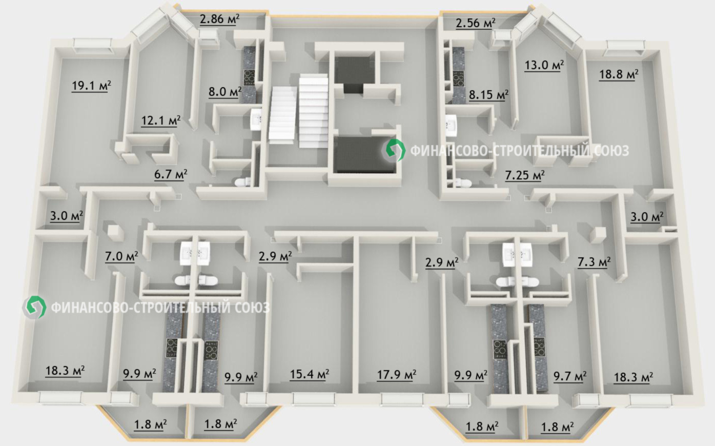 2-кімнатна 59.35 м² в ЖК Зодіак від забудовника, Одеса