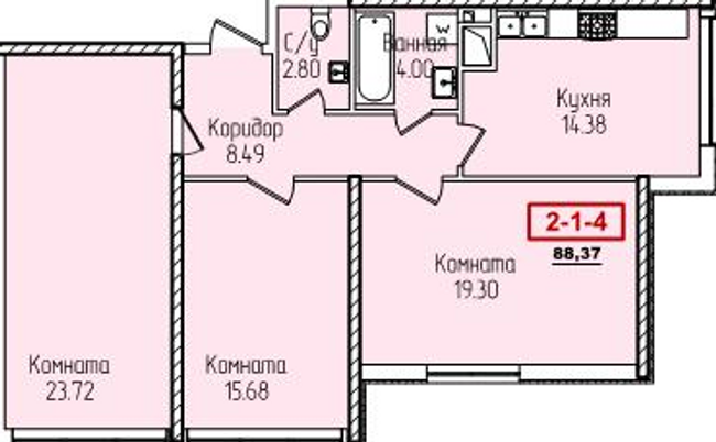 3-кімнатна 88.37 м² в ЖК П'ятдесят перша перлина від 27 400 грн/м², Одеса
