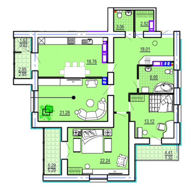 3-комнатная 116.32 м² в ЖК Театральный от 39 200 грн/м², Харьков
