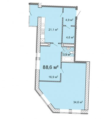 2-комнатная 88.6 м² в ЖК Немецкий проект от 21 107 грн/м², Харьков