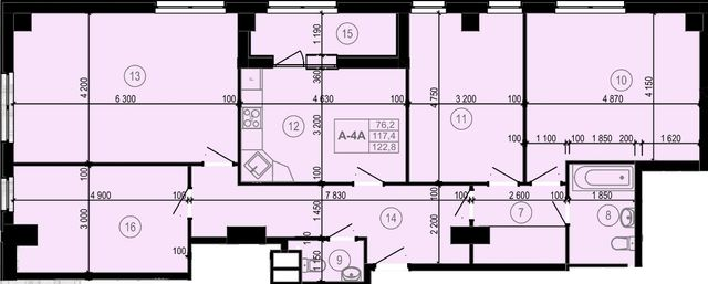 4-кімнатна 122.8 м² в ЖК Манхетен від 18 750 грн/м², Харків