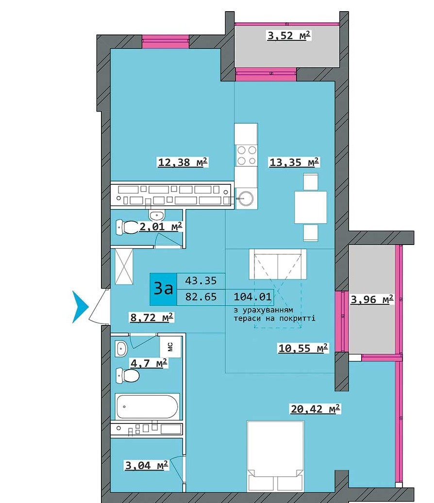 3-комнатная 82.65 м² в ЖК Столичный от 16 300 грн/м², Харьков
