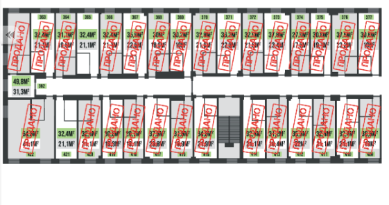 1-кімнатна 32.4 м² в ЖК Green park від 15 850 грн/м², Харків