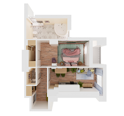 1-комнатная 52.1 м² в ЖК Славия от 22 350 грн/м², Днепр