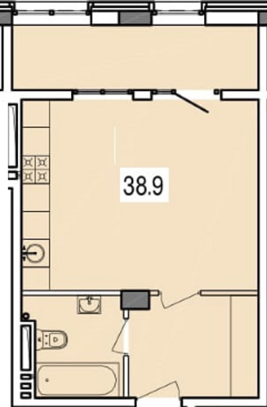 1-комнатная 38.9 м² в ЖК Victory Hall от 16 850 грн/м², Днепр