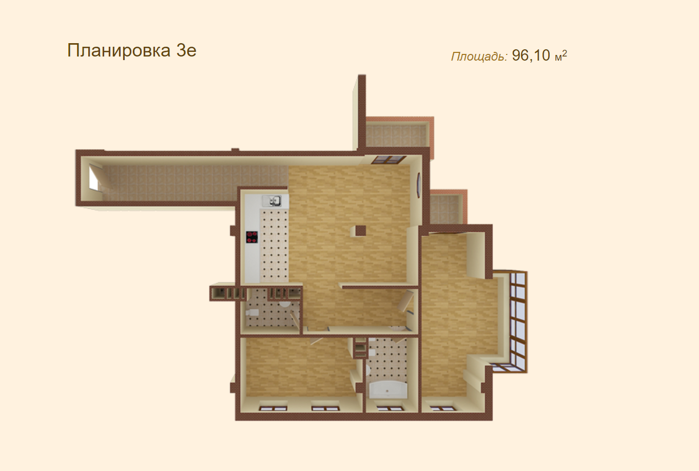 3-кімнатна 96.1 м² в ЖК Будинок на Мечнікова від 19 750 грн/м², Дніпро