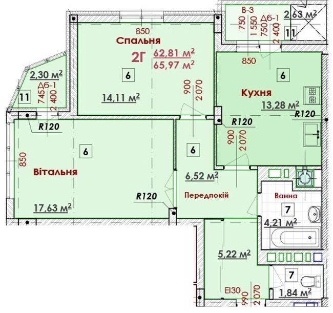 2-комнатная 65.97 м² в ЖК Соняшник от 16 500 грн/м², Львов