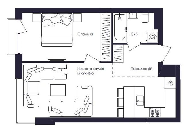 1-кімнатна 48.14 м² в ЖК Avalon Up від 29 200 грн/м², Львів