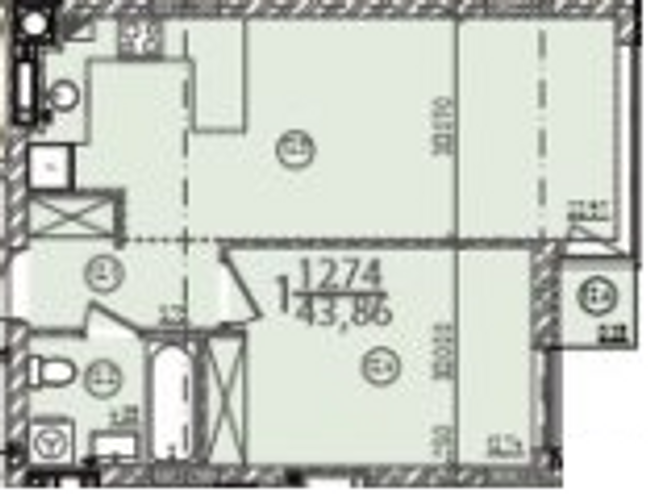 1-кімнатна 43.86 м² в ЖК Континент від 18 000 грн/м², с. Сокільники