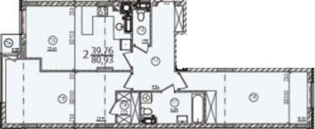 2-кімнатна 80.93 м² в ЖК Континент від 25 000 грн/м², с. Сокільники