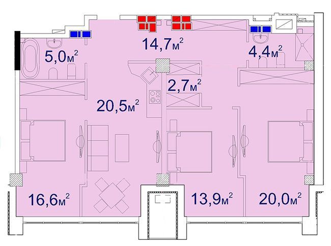 3-кімнатна 101.98 м² в ЖК Вежа CHKALOV від 36 650 грн/м², Одеса