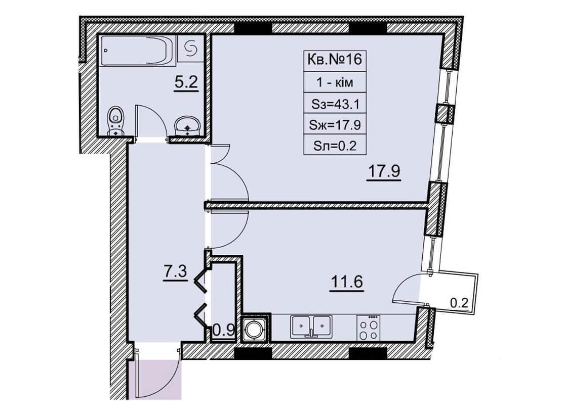 1-комнатная 43.1 м² в ЖК Бейкер Стрит. Доктор Ватсон от 37 250 грн/м², Львов