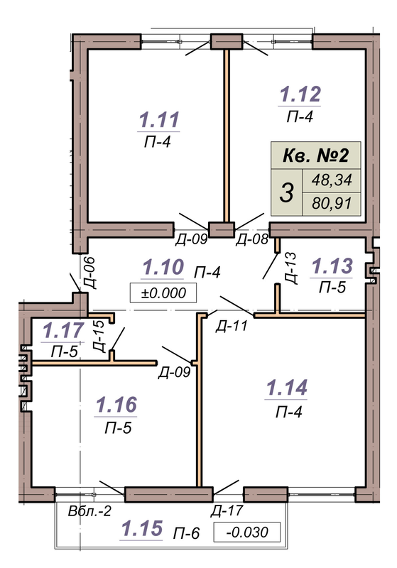 3-комнатная 81.91 м² в ЖК на ул. Загородная, 47 от 21 600 грн/м², Львов