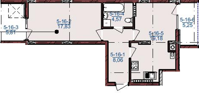 2-кімнатна 55.17 м² в ЖК на вул. Тернопільська, 42 від 15 100 грн/м², Львів