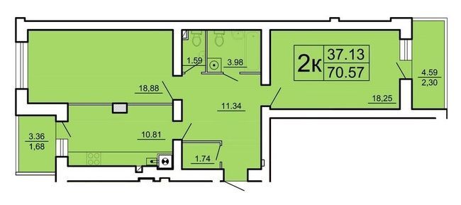 2-кімнатна 70.57 м² в ЖК Ренуар від 19 650 грн/м², Львів