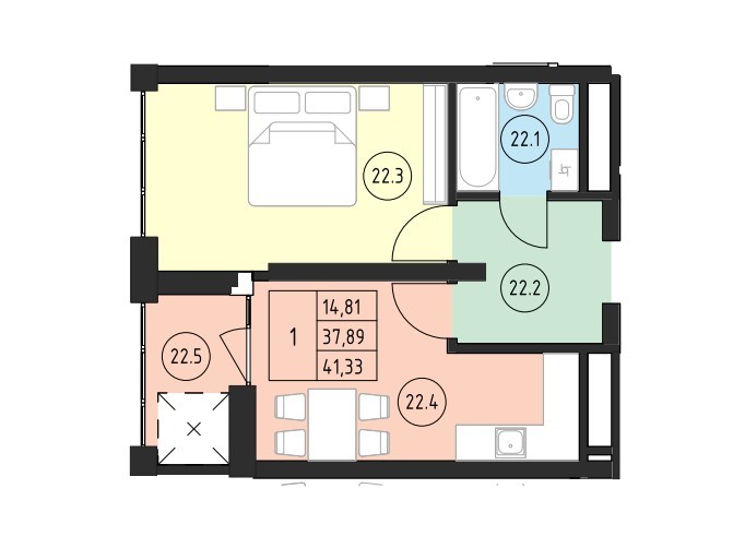 1-комнатная 41.33 м² в ЖК ул. Замарстыновская, 134А от 26 850 грн/м², Львов
