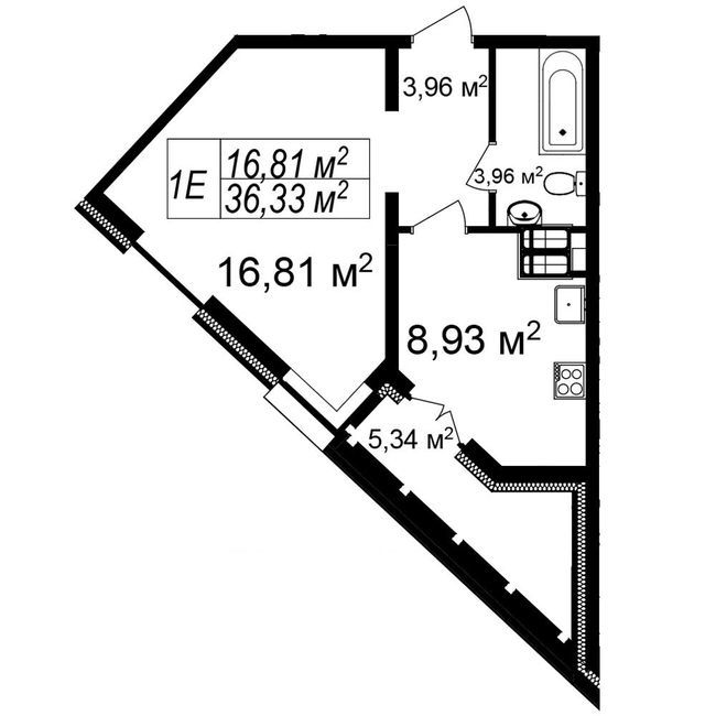 1-комнатная 36.33 м² в ЖК Счастливый Platinum от 38 000 грн/м², Львов