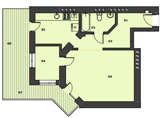 1-кімнатна 53.32 м² в КД Мій на Карманського від 28 800 грн/м², Львів