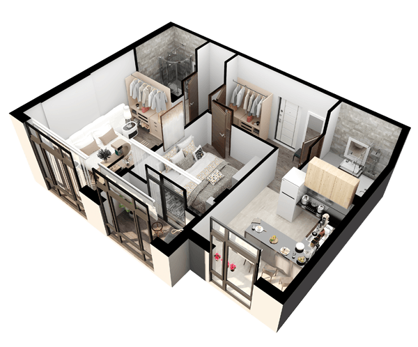 2-кімнатна 55.9 м² в ЖК Praga-2 від 19 500 грн/м², Київ