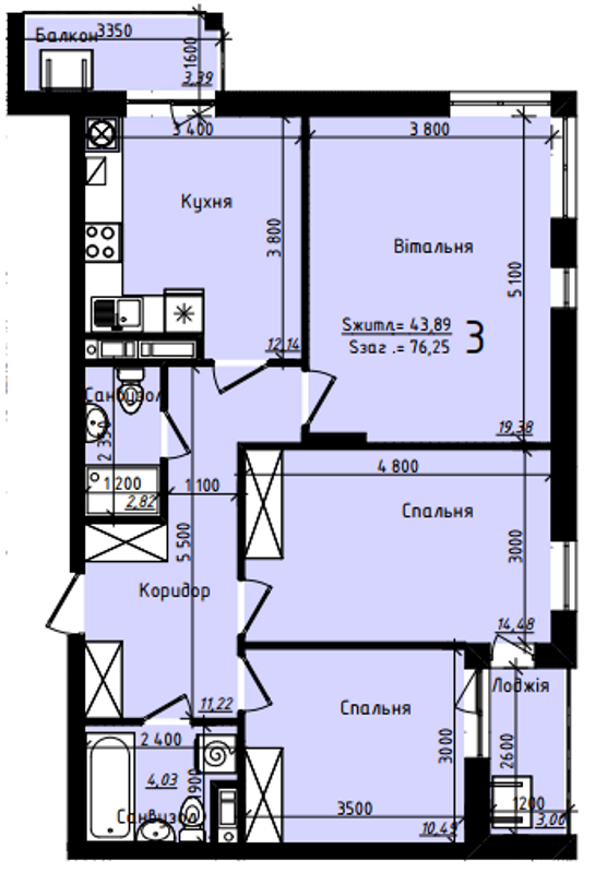 3-комнатная 76.25 м² в ЖК Globus Panorama от 21 000 грн/м², Львов