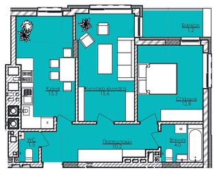 2-кімнатна 60.62 м² в ЖК Лазур Фемілі від 40 450 грн/м², Львів