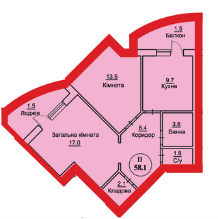 2-комнатная 58.1 м² в ЖК на вул. Чорновола, 22, 22А от 12 200 грн/м², г. Городок