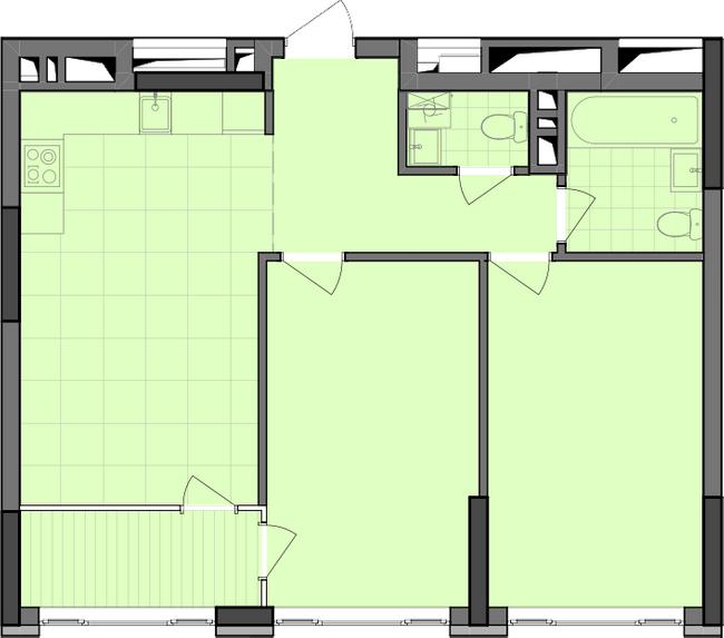 2-кімнатна 67.21 м² в ЖК Dibrova Park від 25 309 грн/м², Київ