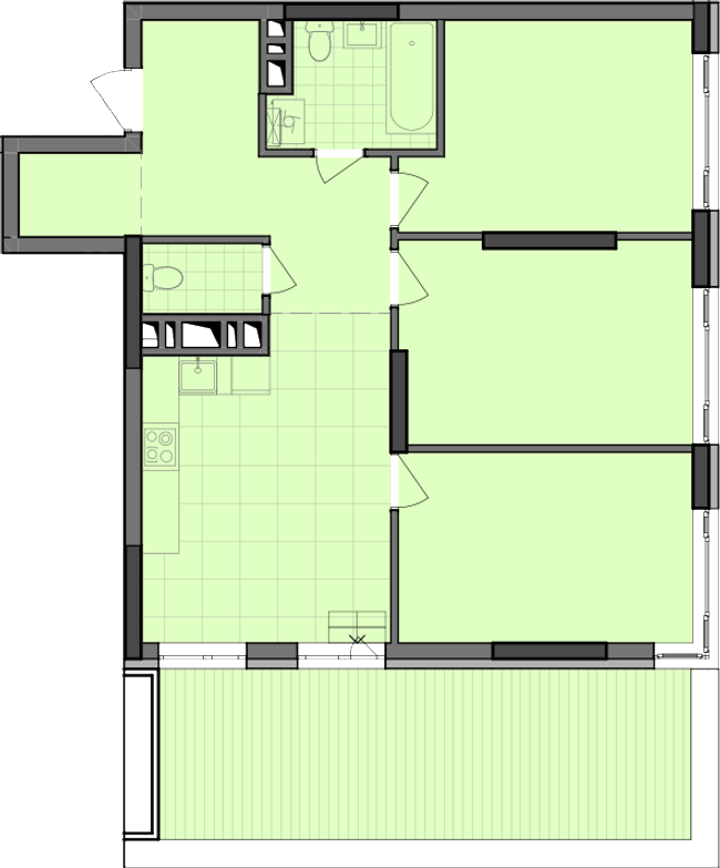 3-кімнатна 89.69 м² в ЖК Dibrova Park від 17 850 грн/м², Київ