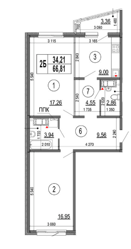 2-кімнатна 66.81 м² в ЖМ Патріотика від забудовника, Київ
