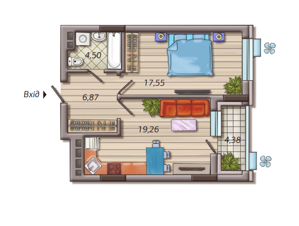 1-кімнатна 52.56 м² в ЖК Французький квартал 2 від 50 000 грн/м², Київ