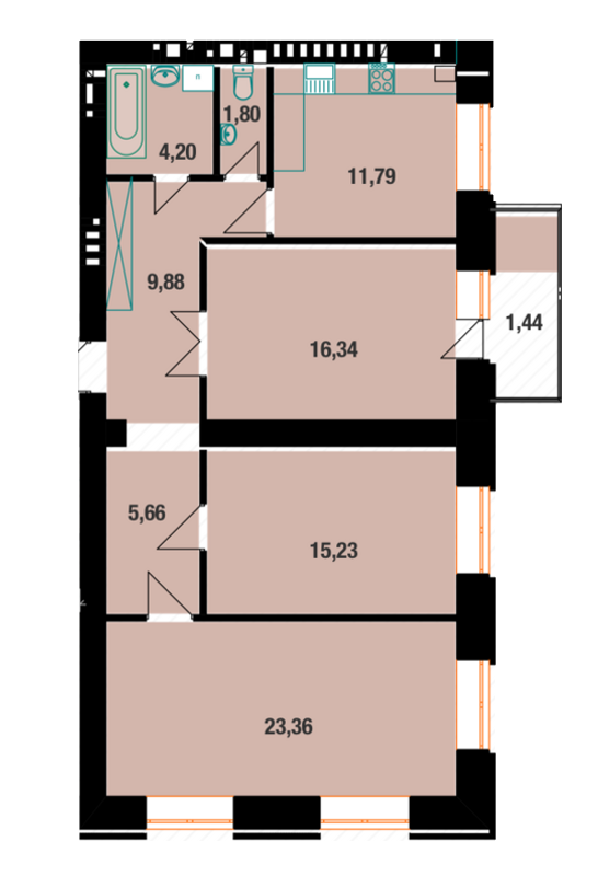 3-кімнатна 89.7 м² в ЖК Dream Town від забудовника, Івано-Франківськ