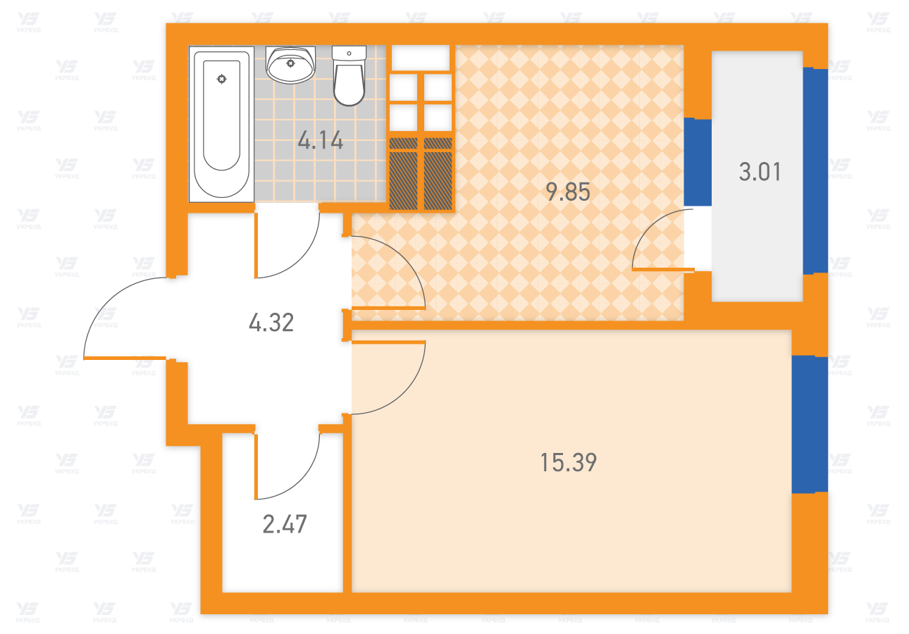 1-комнатная 39.18 м² в ЖК SOLAR CITY от застройщика, Киев