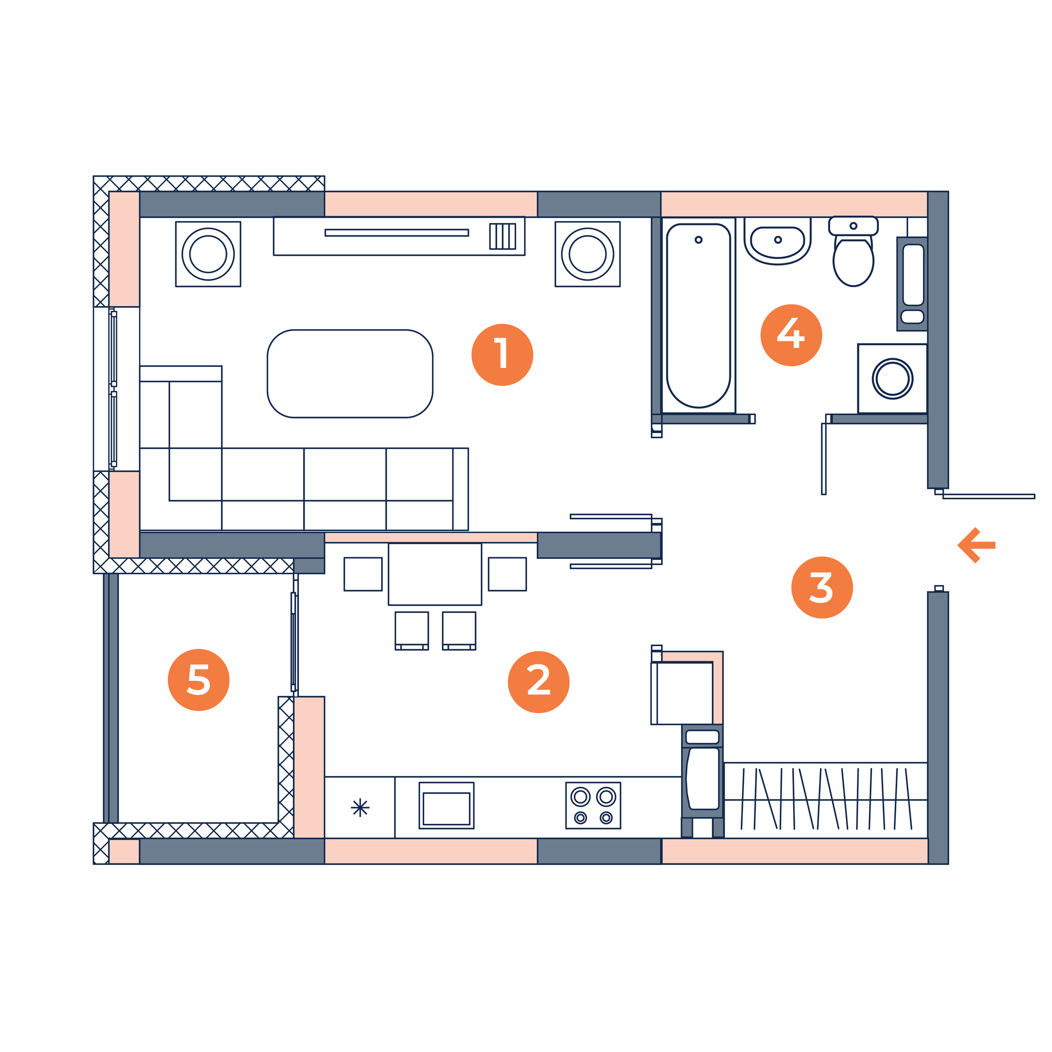 1-кімнатна 39.47 м² в ЖК Orange City від 24 800 грн/м², Київ