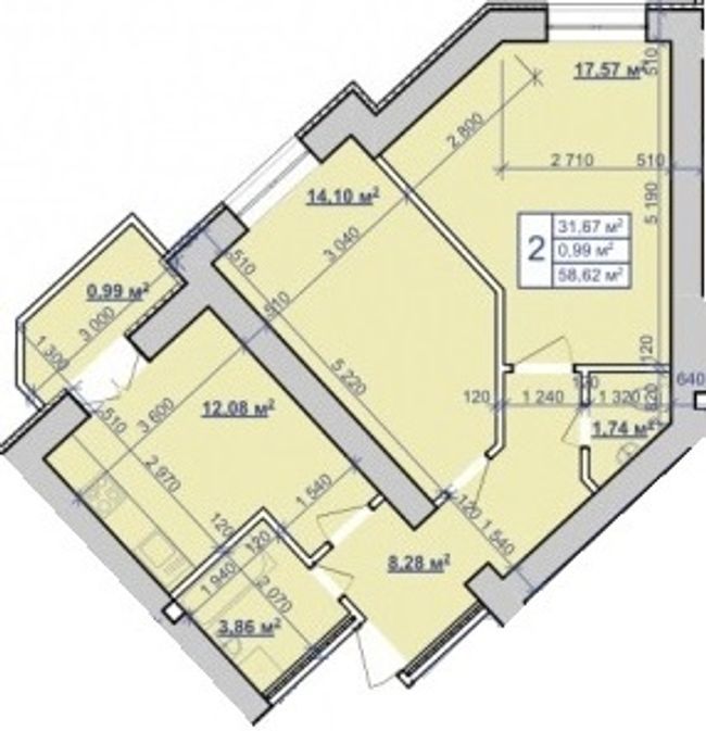 2-комнатная 58.62 м² в ЖК на ул. Пасечная, 52 от 11 250 грн/м², Ивано-Франковск
