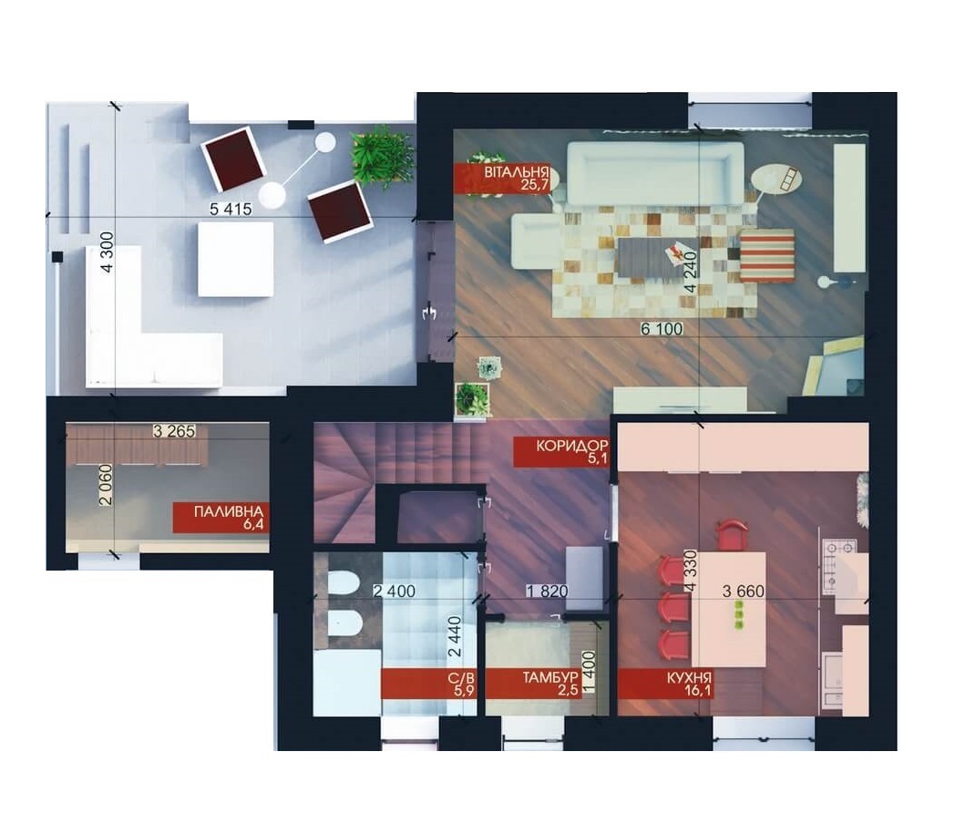 Дуплекс 128.7 м² в КГ Вишня от застройщика, с. Зубра