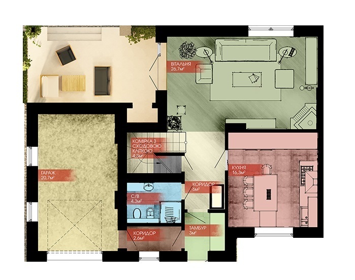 Дуплекс 144.4 м² в КГ Вишня от застройщика, с. Зубра