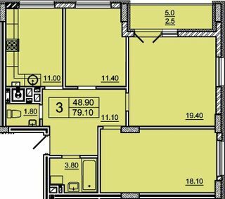 3-комнатная 79.1 м² в ЖК на ул. Круглая, 5А от 15 650 грн/м², Львов