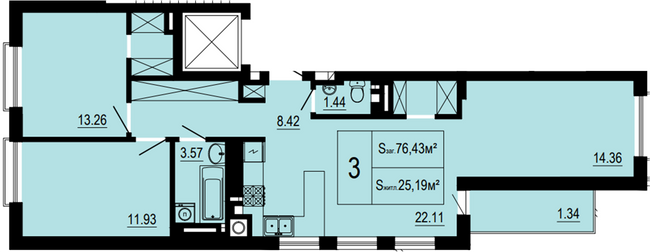 3-комнатная 76.4 м² в ЖК на ул. Ржегоржа, 11А от 22 250 грн/м², Львов