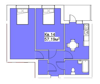 2-комнатная 57.19 м² в ЖК Подих Природи от застройщика, Львов