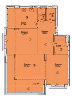 3-кімнатна 107.9 м² в КБ Rezydencja Zalizna Voda від 51 750 грн/м², Львів