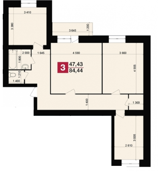 3-комнатная 84.44 м² в ЖК Злагода от 11 000 грн/м², Хмельницкий