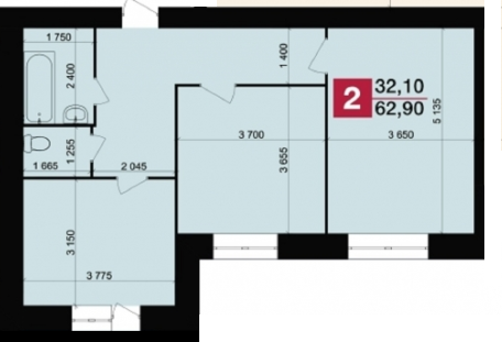 2-комнатная 62.9 м² в ЖК Злагода от 11 000 грн/м², Хмельницкий