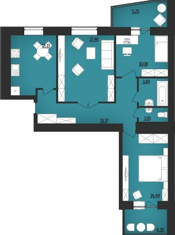 3-комнатная 82.7 м² в ЖК Комфорт от 14 800 грн/м², Хмельницкий